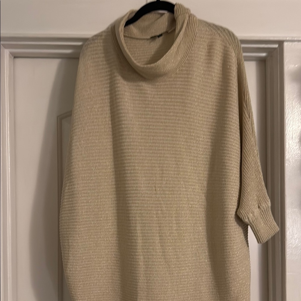 RXB Cream Ribbed Cowl Neck Blouse